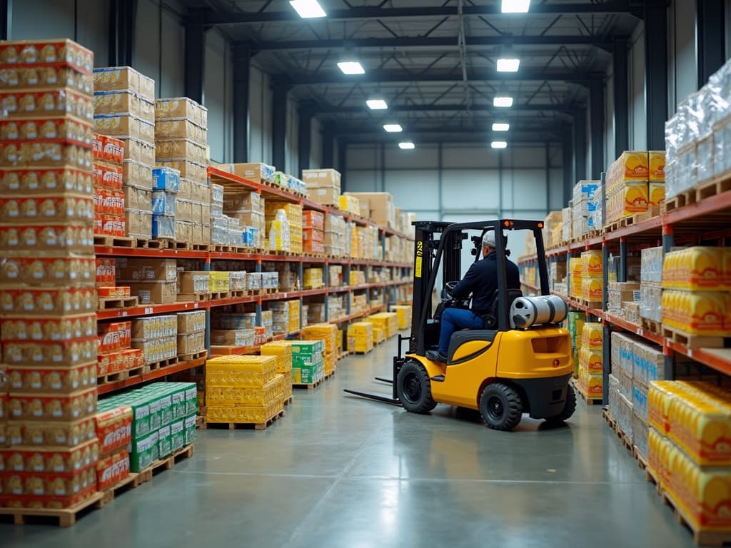 Distribution warehouse of consumer goods