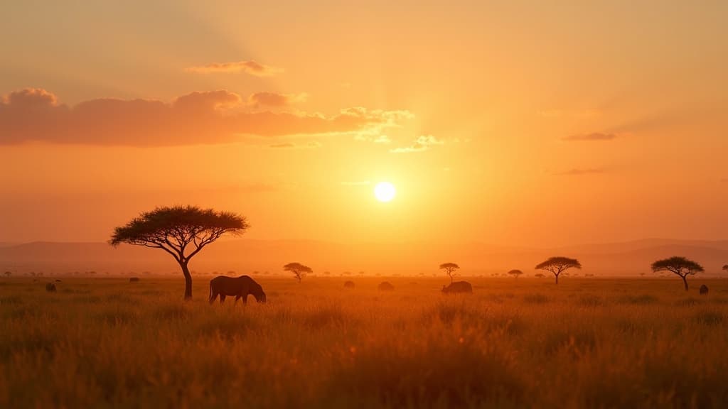 African savannah at sunrise